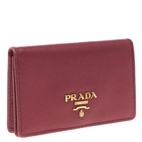 prada envelope card holder red|Prada card holder wallet.